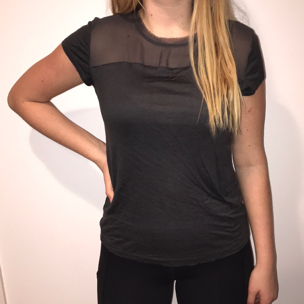 Dark Grey LOFT Petites Tee with Detailing